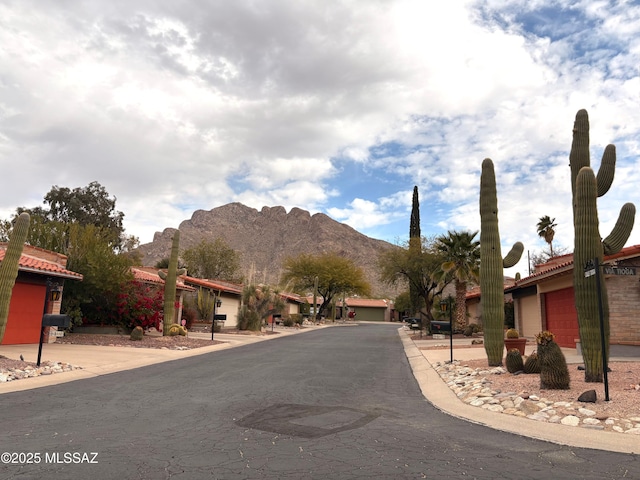 view of street featuring a mountain view