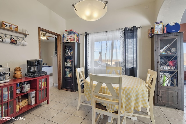 view of tiled dining space