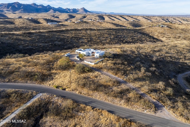 aerial view with a mountain view