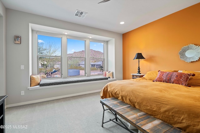 bedroom with carpet