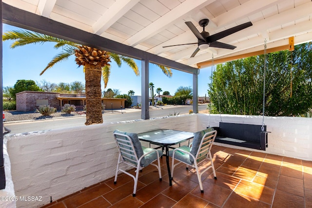 view of patio / terrace featuring ceiling fan