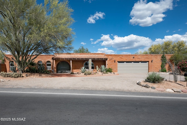 view of front of house with a garage