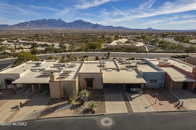 bird's eye view with a mountain view