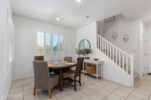 view of tiled dining space