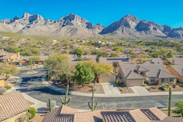 view of mountain feature featuring a residential view