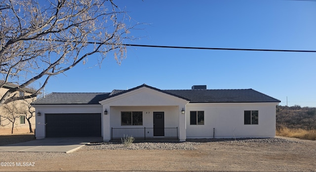 ranch-style home with a garage