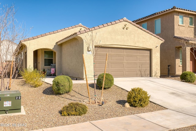 view of front of house with a garage