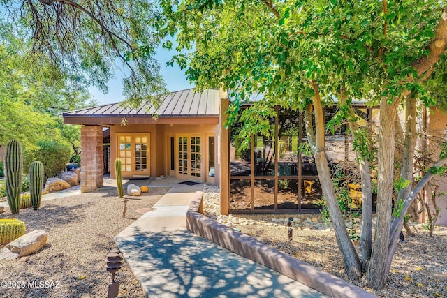 exterior space featuring french doors