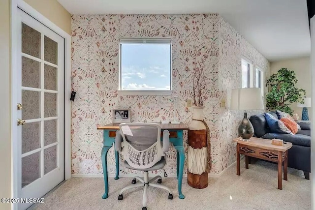 office with carpet flooring