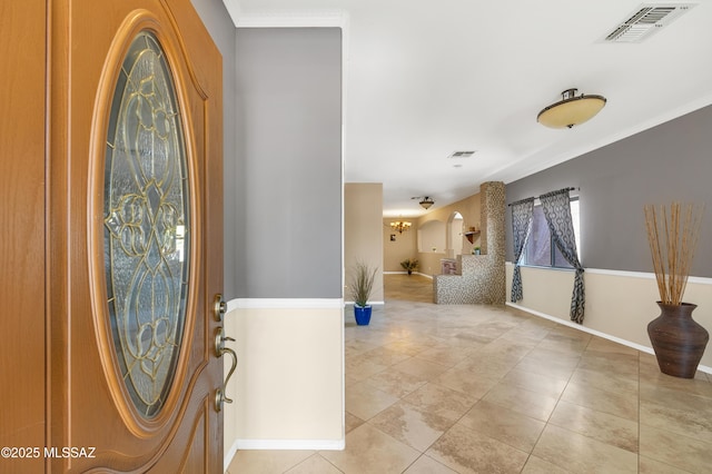 view of tiled entrance foyer