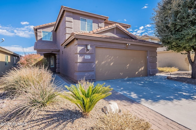 front of property featuring a garage