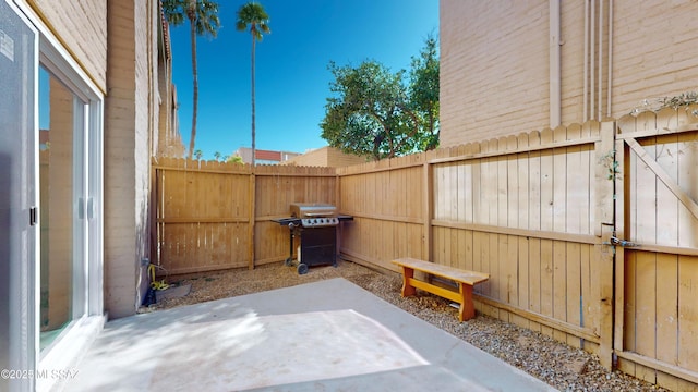 view of patio / terrace with a grill