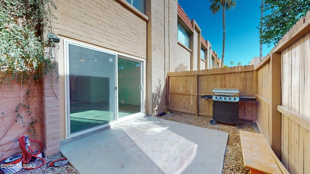 view of patio featuring area for grilling