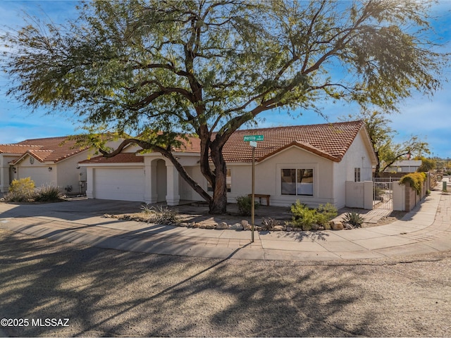 view of front of house with a garage