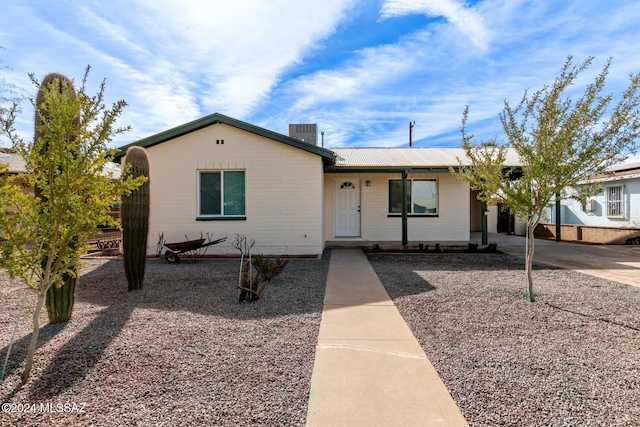 view of single story home