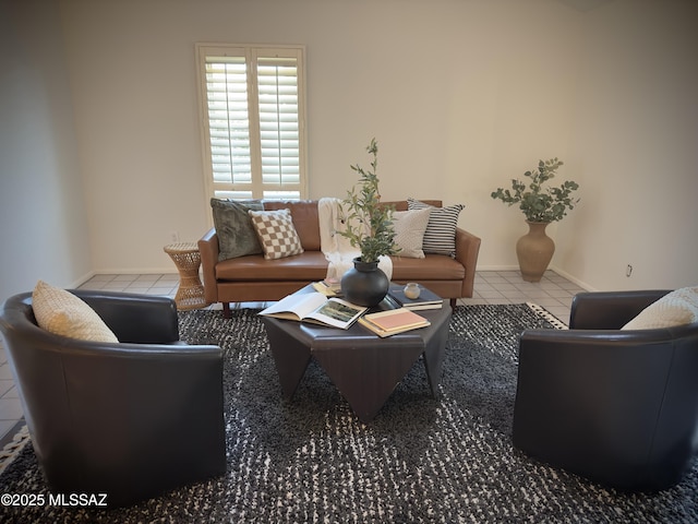 view of tiled living room