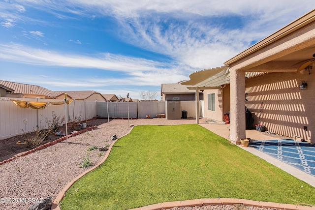 view of yard featuring a pergola and a patio