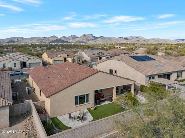 bird's eye view with a residential view and a mountain view