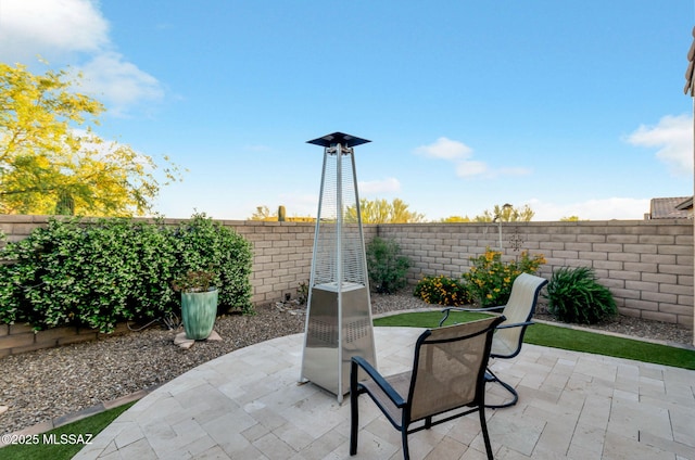 view of patio / terrace featuring a fenced backyard