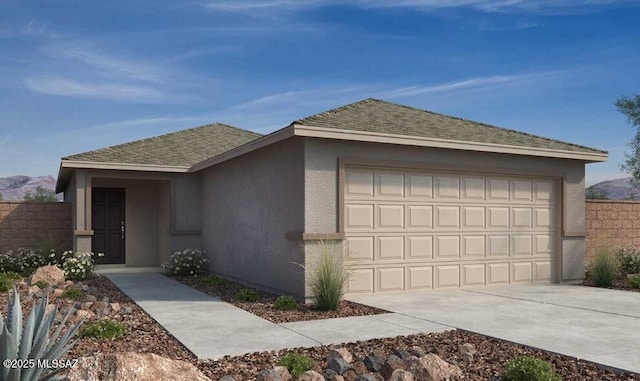 view of front of home with a garage