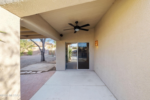 view of patio / terrace with ceiling fan