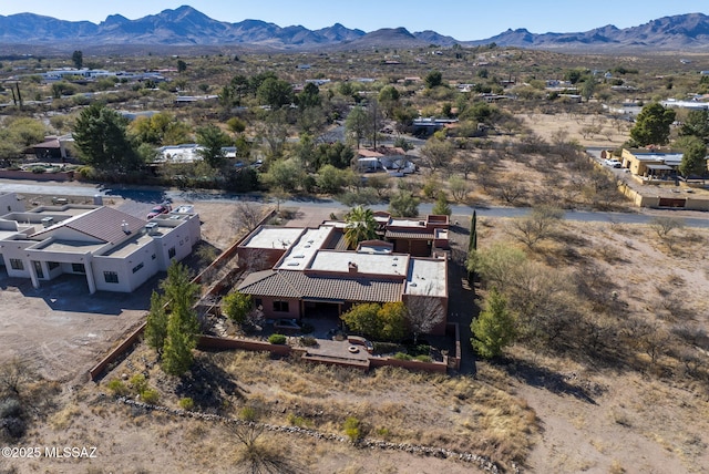 drone / aerial view with a mountain view