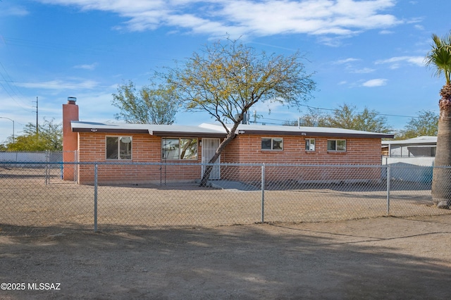 view of single story home