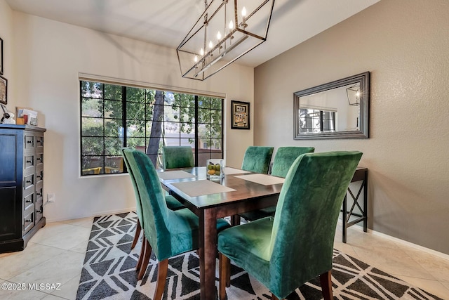 view of tiled dining area