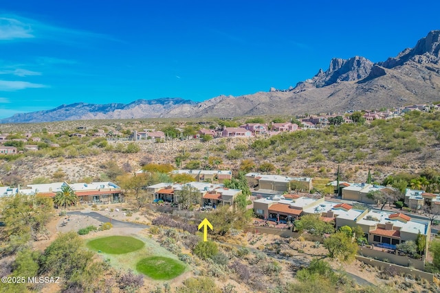 aerial view featuring a mountain view