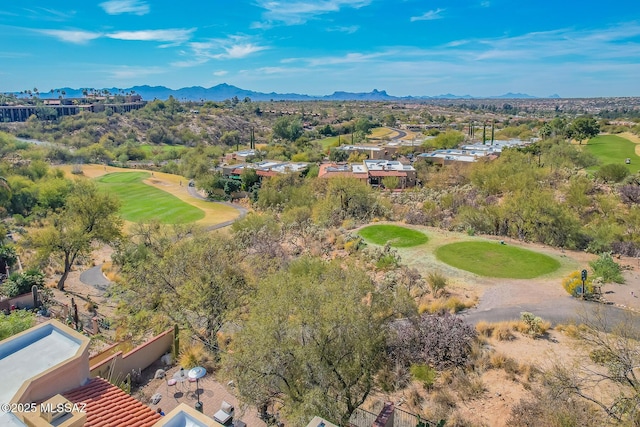 bird's eye view featuring a mountain view