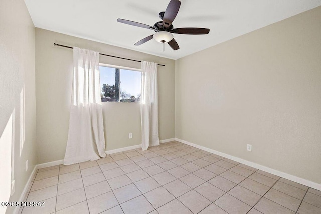 empty room featuring ceiling fan