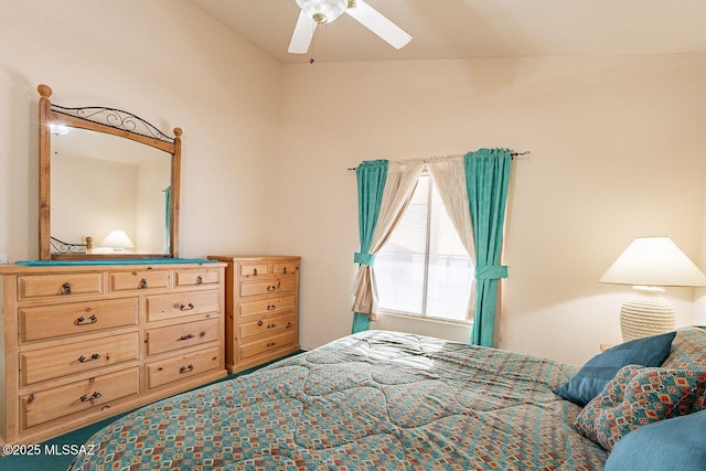 bedroom featuring ceiling fan