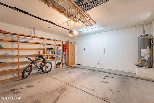 garage with gas water heater