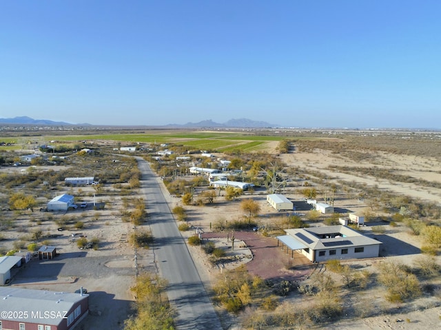 drone / aerial view featuring a mountain view