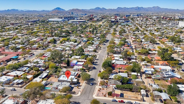 aerial view with a mountain view