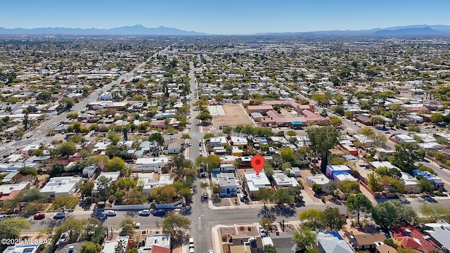 drone / aerial view with a mountain view