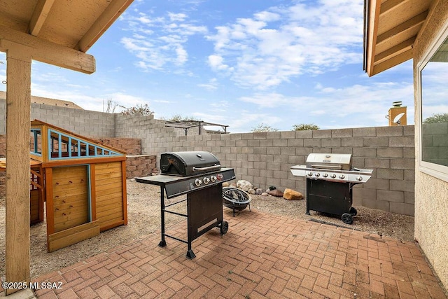 view of patio / terrace with area for grilling