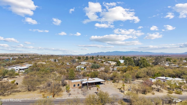 drone / aerial view with a mountain view