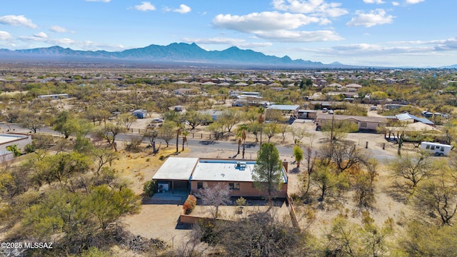 drone / aerial view with a mountain view