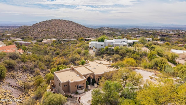 aerial view with a mountain view