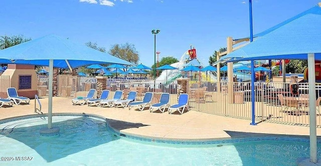 view of pool with a patio