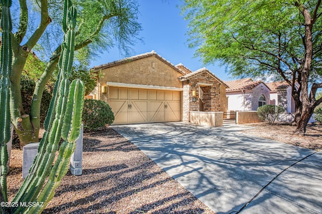 view of front of property featuring a garage