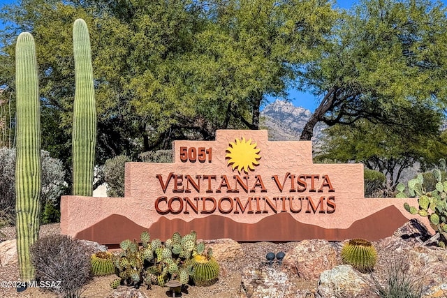 view of community sign