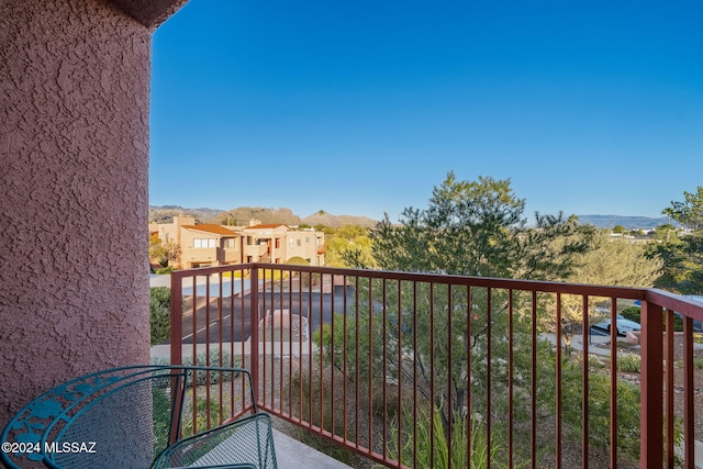 balcony with a mountain view