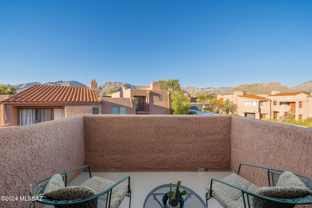 balcony with a mountain view