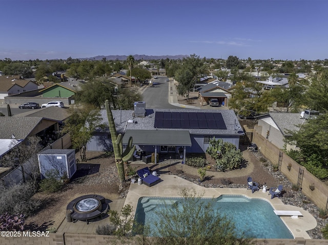 aerial view featuring a residential view