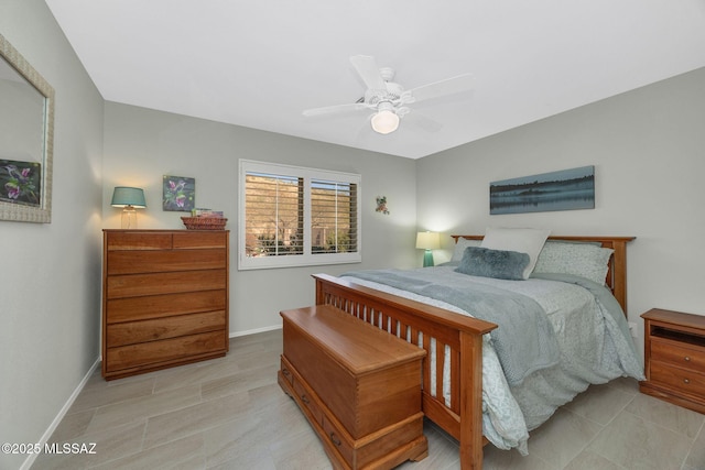 bedroom featuring ceiling fan