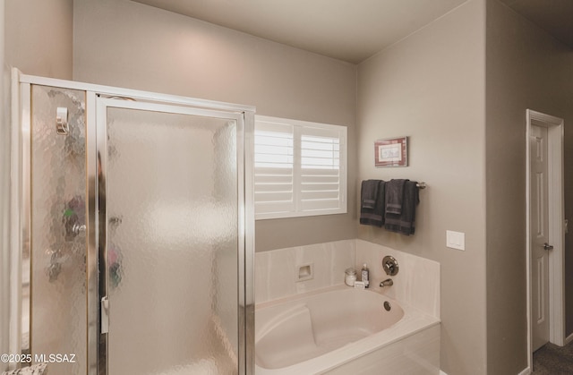 bathroom with plus walk in shower