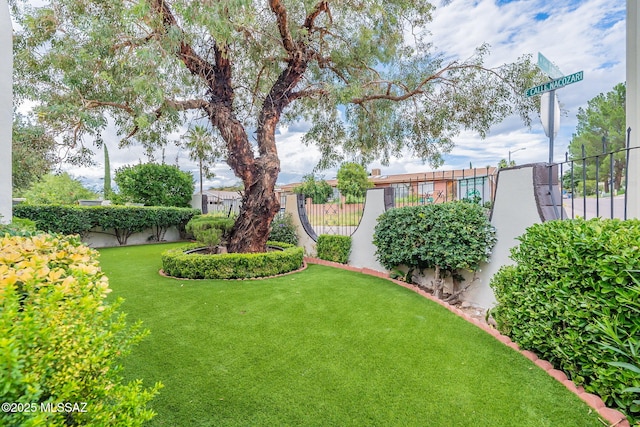 view of yard with fence