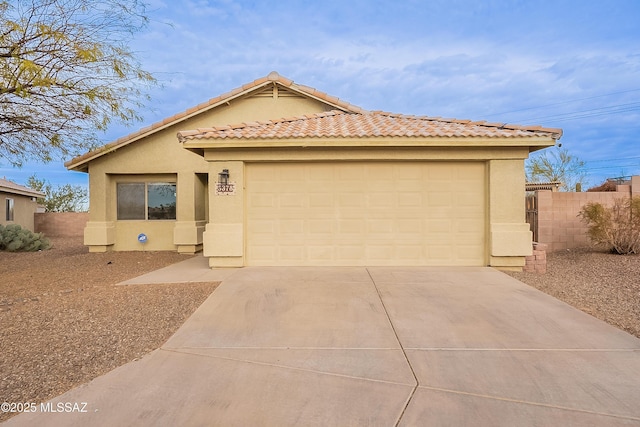 view of front of house with a garage